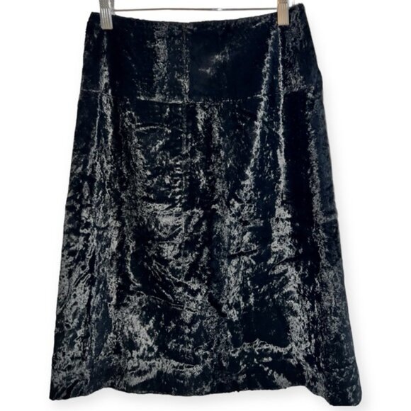NEW MaxMara Black high waisted Velvet lined A-Line Mini Skirt size US 6 EU 38 - Picture 2 of 4